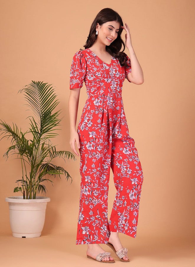 CUKOO Women Floral Printed Basic Jumpsuit - Image 3